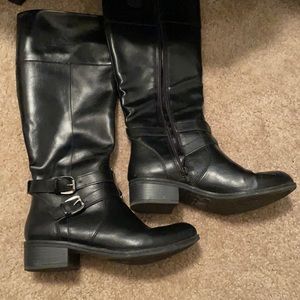 Black Arizona knee high leather boots